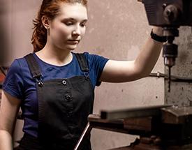 Male in woodworking shop